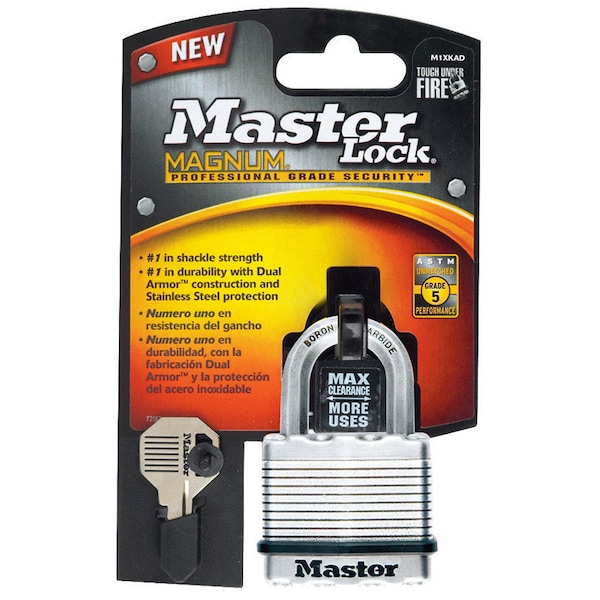Master Lock Magnum 1.25 in. H X 1-3/4 in. W Steel Dual Ball Bearing Locking Weather-Resistant Padloc M1XKADCCSEN - main